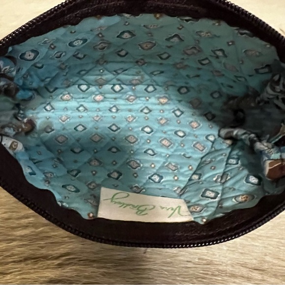 Vintage VERA BRADLEY Java Blue 2006 Medium Zip Cosmetic Case Purple Paisley Y2K - Picture 8 of 11